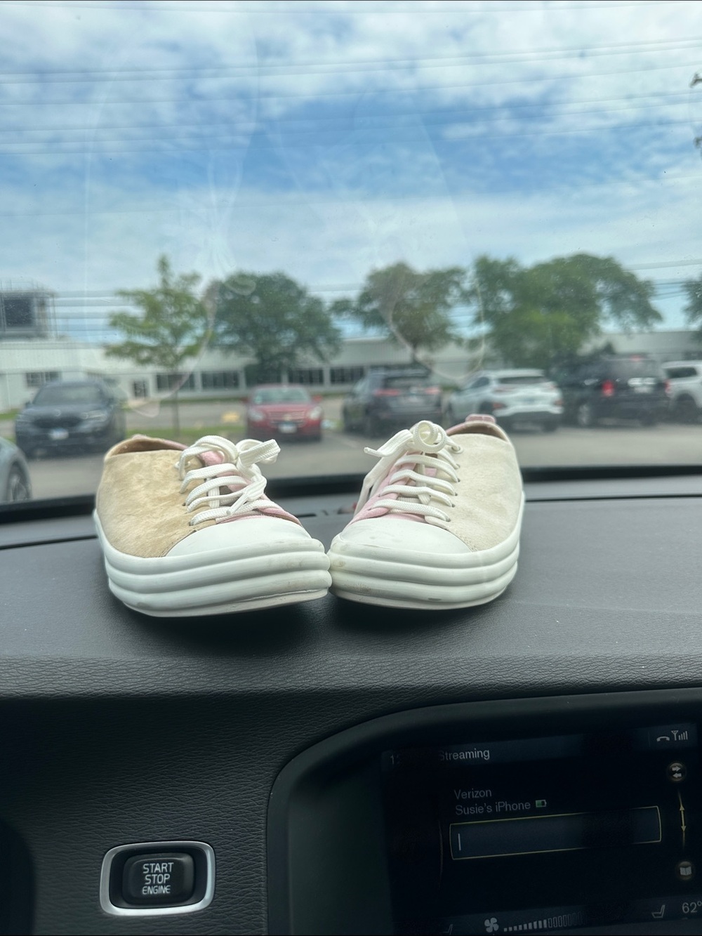 Camper Beige and Pink Lace-Up Sneakers